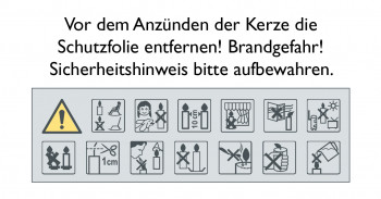 Taufkerze mit Wachsmotiv - Blau-grün-gestreiftes Kreuz mit Fisch und Wellen in Silber