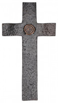 Wandkreuz aus Bronze - Spirale