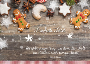 Postkarte zu Weihnachten Frohes Fest