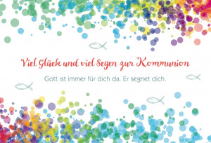 Glückwunschkarte - Viel Glück und viel Segen zur Kommunion