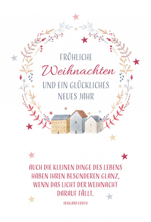 Weihnachtskarte - Fröhliche Weihnachten und ein glückliches neues Jahr